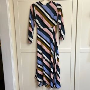 Top shop multicolor dress, backless with slit